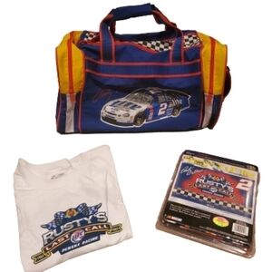NASCAR Rusty Wallace #2 Last Call Fan Racing Duffle Gym Bag T-Shirt & Flag